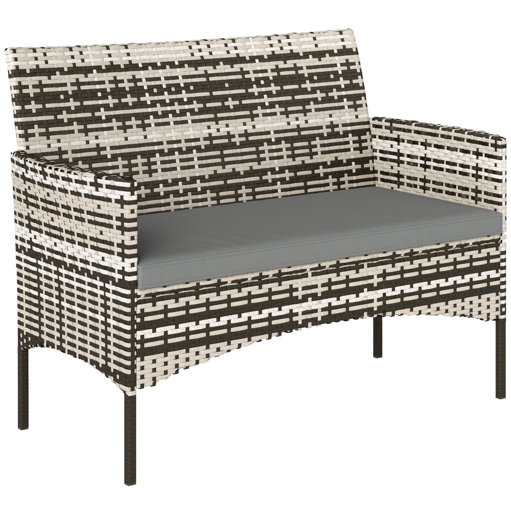 Divano 2 posti da giardino in polyrattan ¨C Xylo ¨C grigio chiaro con cuscini