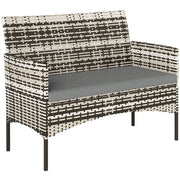 Divano 2 posti da giardino in polyrattan ¨C Xylo ¨C grigio chiaro con cuscini