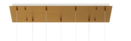 SOSPENSIONE OTTONE SAT. RETTANGOLARE 7 LUCI (4 RA + 3 CR) 1164OS-S7 R-RC