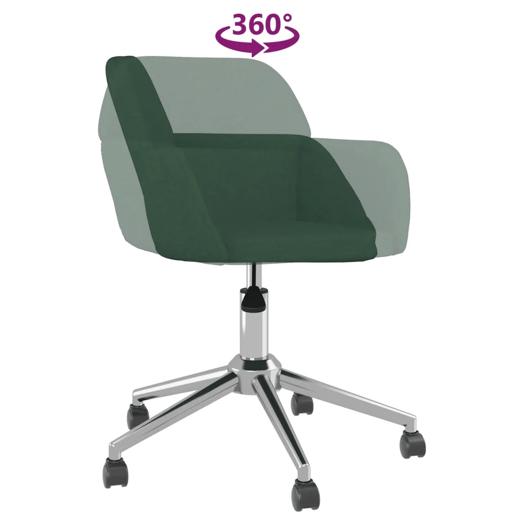 Sedie da Pranzo Girevoli 2 pz | Sedie da cucina Verde Scuro in Tessuto