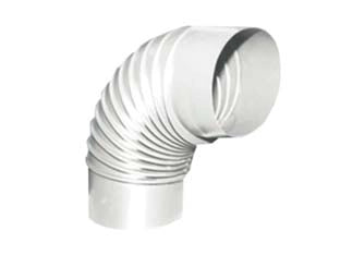 GOMITO 90  ° PORCELLANATO PER STUFE A LEGNA BIANCO ALA SMALTO CLASSIC   EE ¸ mm.120    ALA
