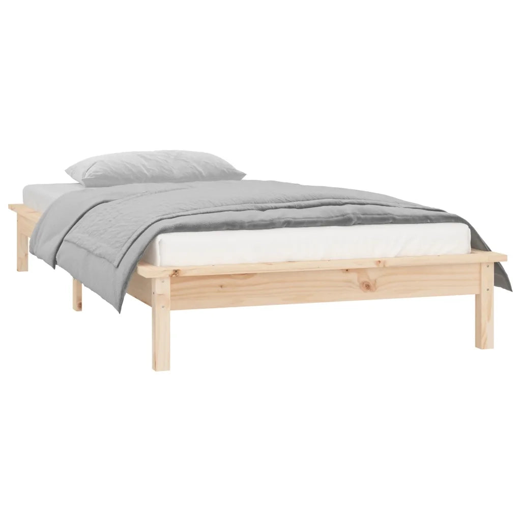 Letto singolo | Letto per adulti | Giroletto con LED 75x190 cm Small Single in Legno Massello