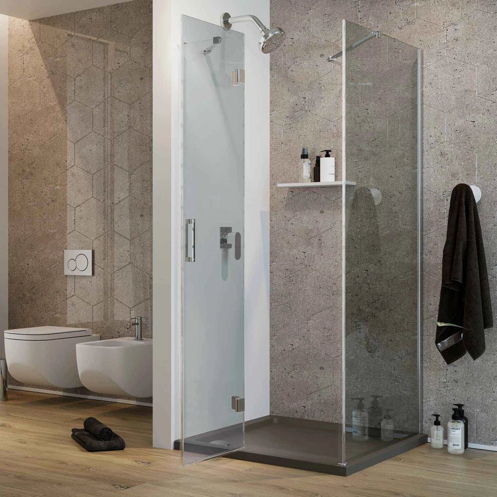 Box Doccia 80x60 CM H190 Trasparente con Easyclean mod. Flip Anta + Fisso