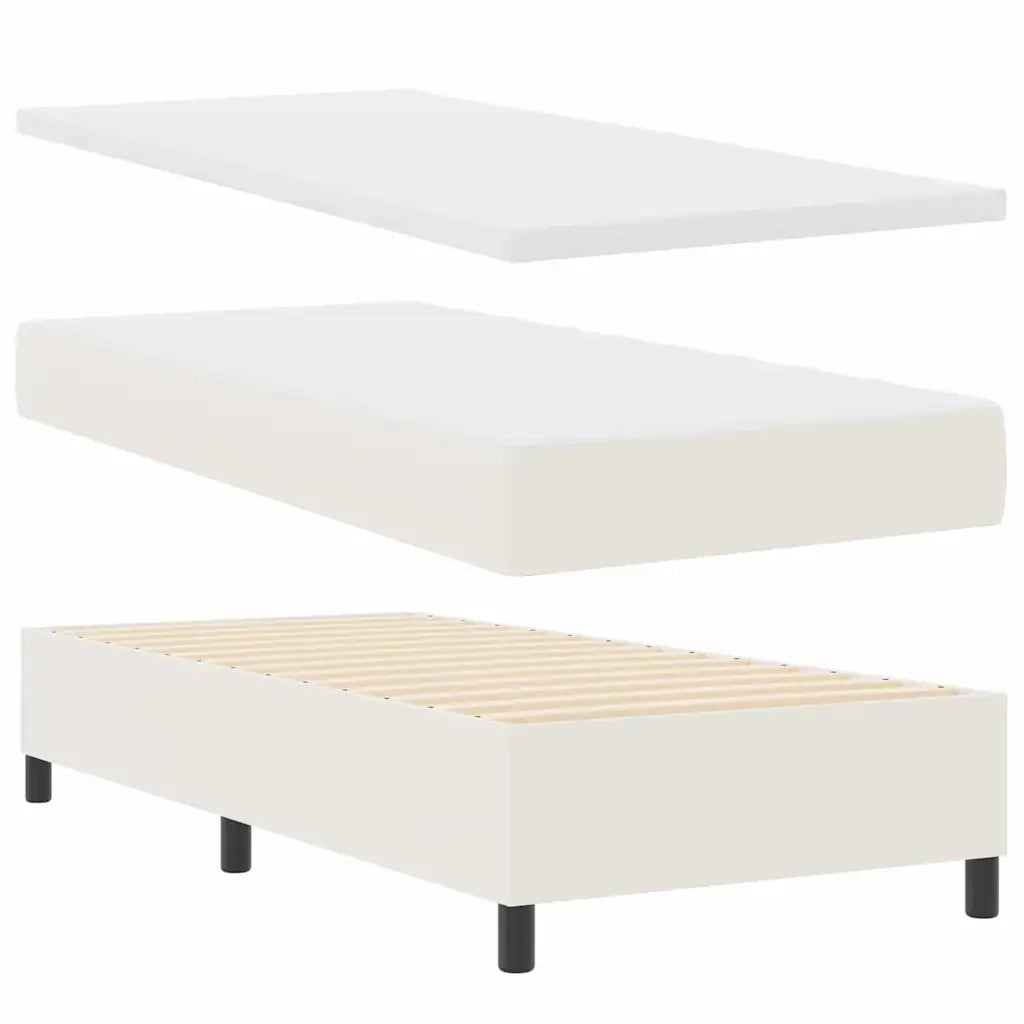 Letto a Sorgente LED con testiera Crema e Bianco 100 x 200 cm 3337589