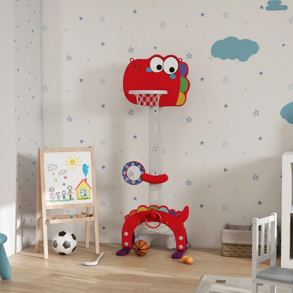 Canestro Basket Bambini Altezza Regolabile con Palla ¨C zephmum ¨C Rosso