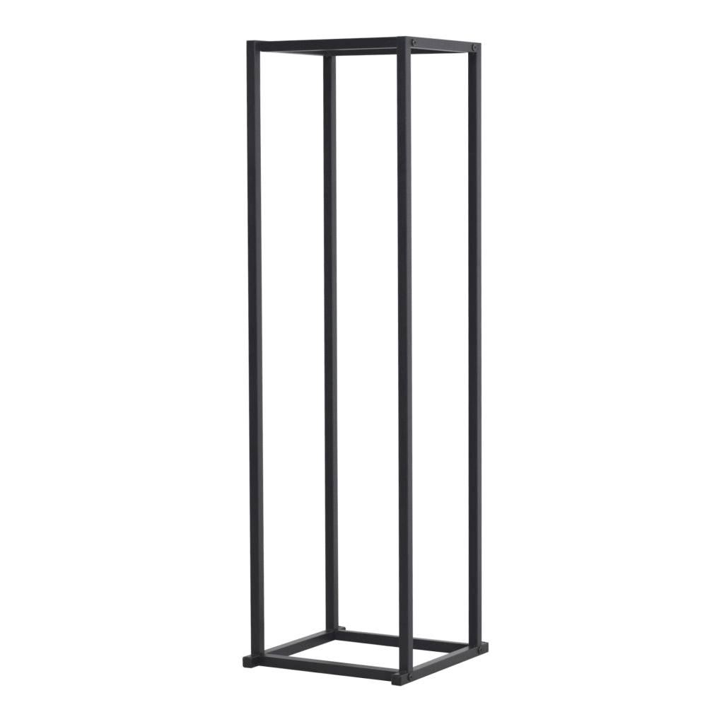 Portalegna 'Tibro' (LxPxA) 35 x 35 x 120 cm Deposito in Acciaio per Legna da Ardere Supporto per Tronchi da Legnaia - Nero [en.casa]