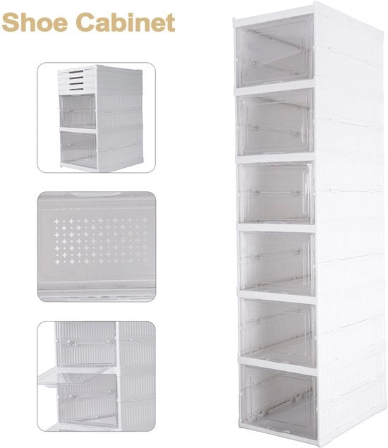 Cassettiere - Porta trasparente - Ripiegabile - 6 pannelli - Impermeabile