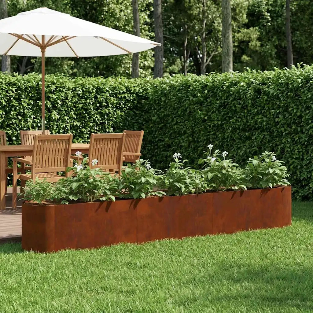 Letto rialzato da giardino Acciaio Corten 280 x 40 x 40 cm 8011704