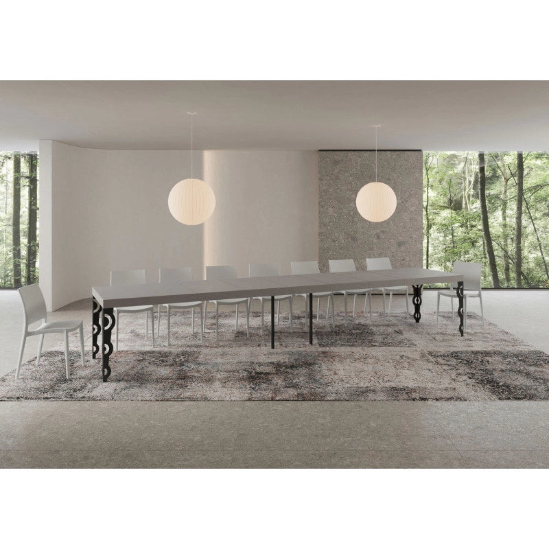 Tavolo allungabile 180/440x90 cm Karamay Premium telaio Antracite - Cashmere