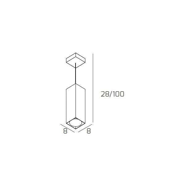 PLATE SOSPENSIONE TUBO H25 1 LUCE ATTACCO GX53 SABBIA