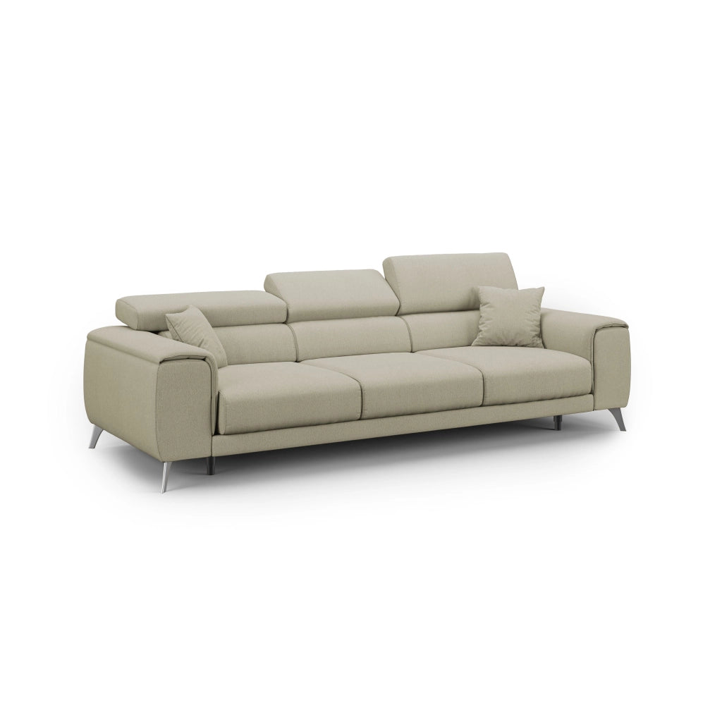 Fusion Divano con 3 sedute allungabili in tessuto smacchiabile T05 260 cm panna