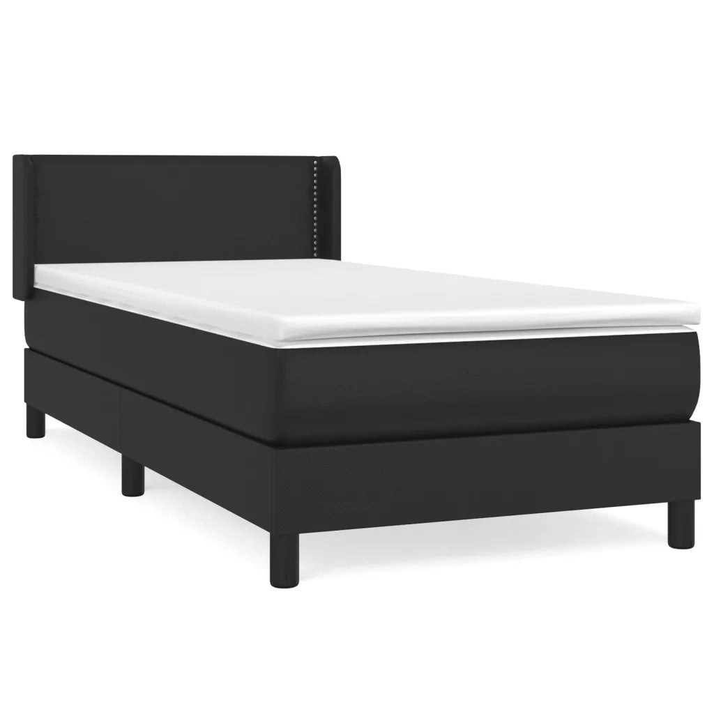 Giroletto a Molle con Materasso Nero 90x190 cm in Similpelle 3130691