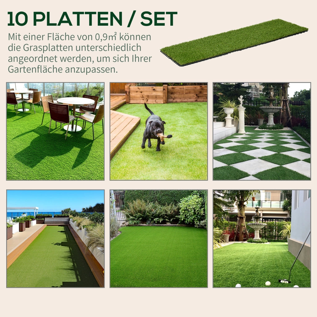Set Prato Artificiale ¨C Minimal ¨C Verde, 10 pezzi 30x30 cm