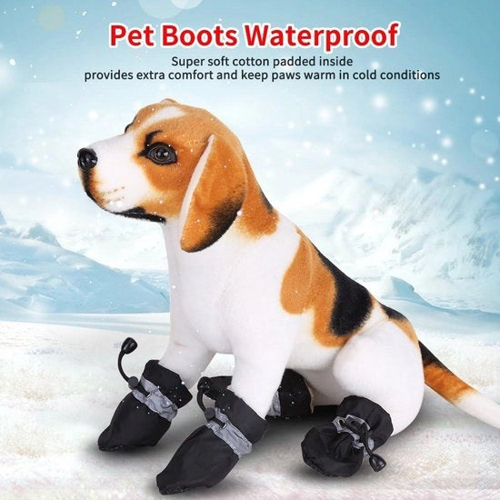 Calzature Antiscivolo per Cani - Impermeabili - 4 Pezzi Set - Indoor Outdoor - Piastra morbida - Cinture di fissaggio regolabili - Protezione dalle unghie dei piedi .