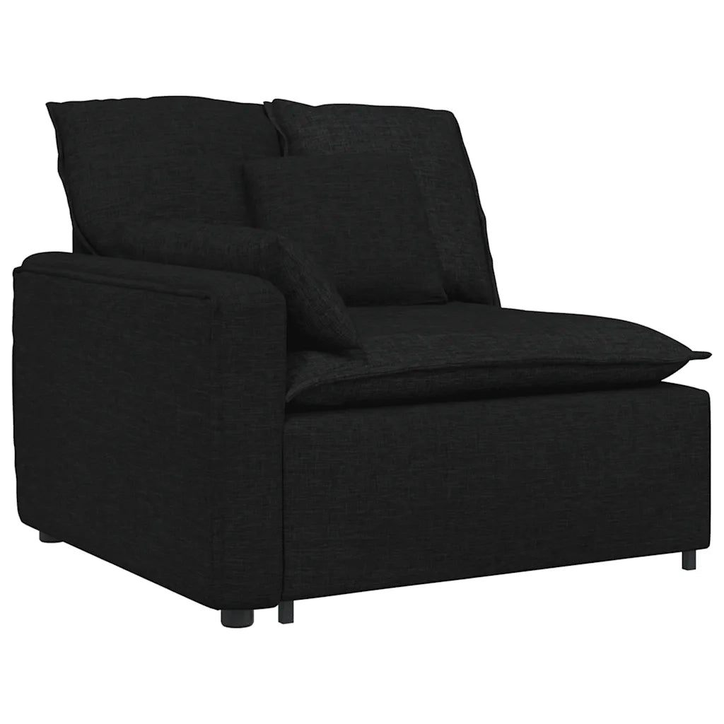 Divano Modulare con Cuscini-Sofa Modulare-Divanetto Nero 470636