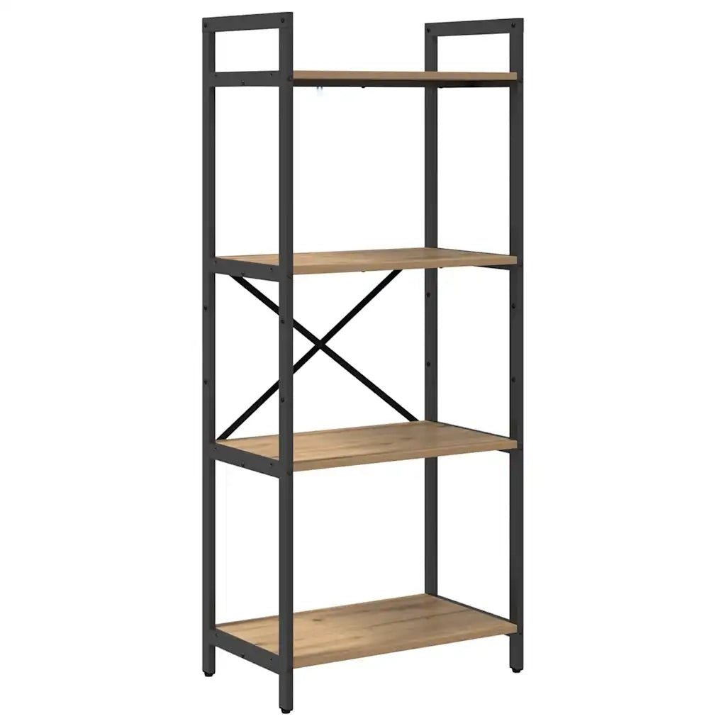 Libreria-Scaffale per Libri-Mobile di Stoccaggio Rovere artigianale 56 x 34 x 133,5 cm