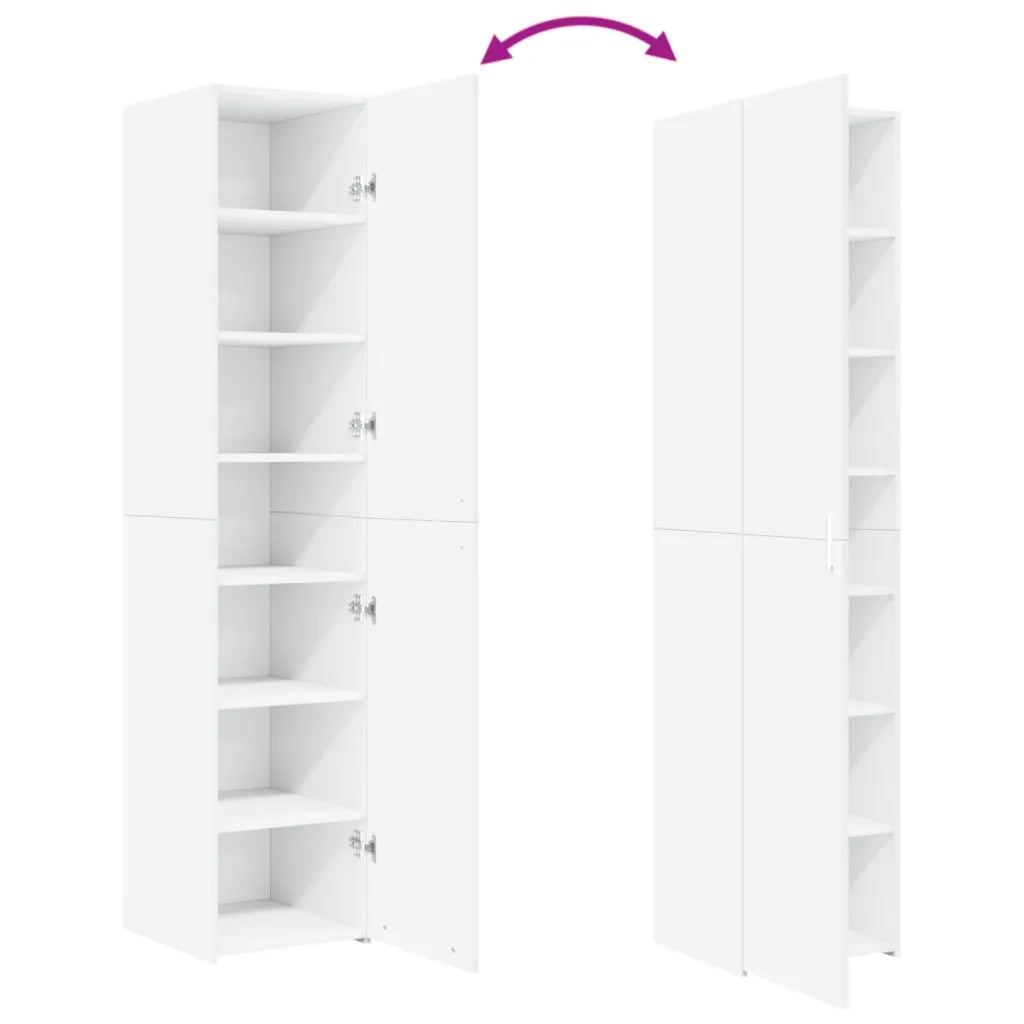 Credenza Bianca 40x42,5x185 cm in Legno Ingegnerizzato