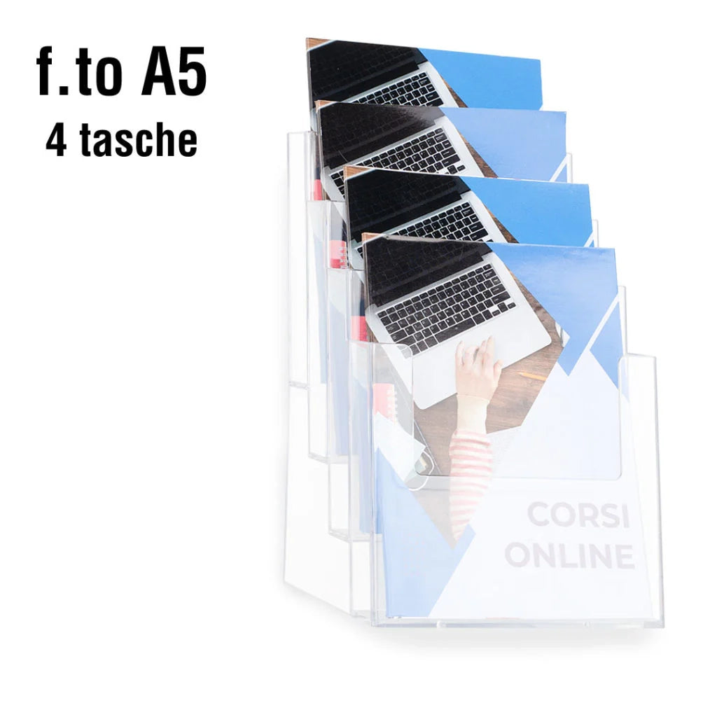 Portadepliant da parete 4 tasche A5 Verticale