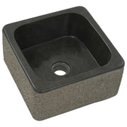 Lavandino-Lavabo-Lavello 30x30x15 cm in Pietra di Fiume Nero