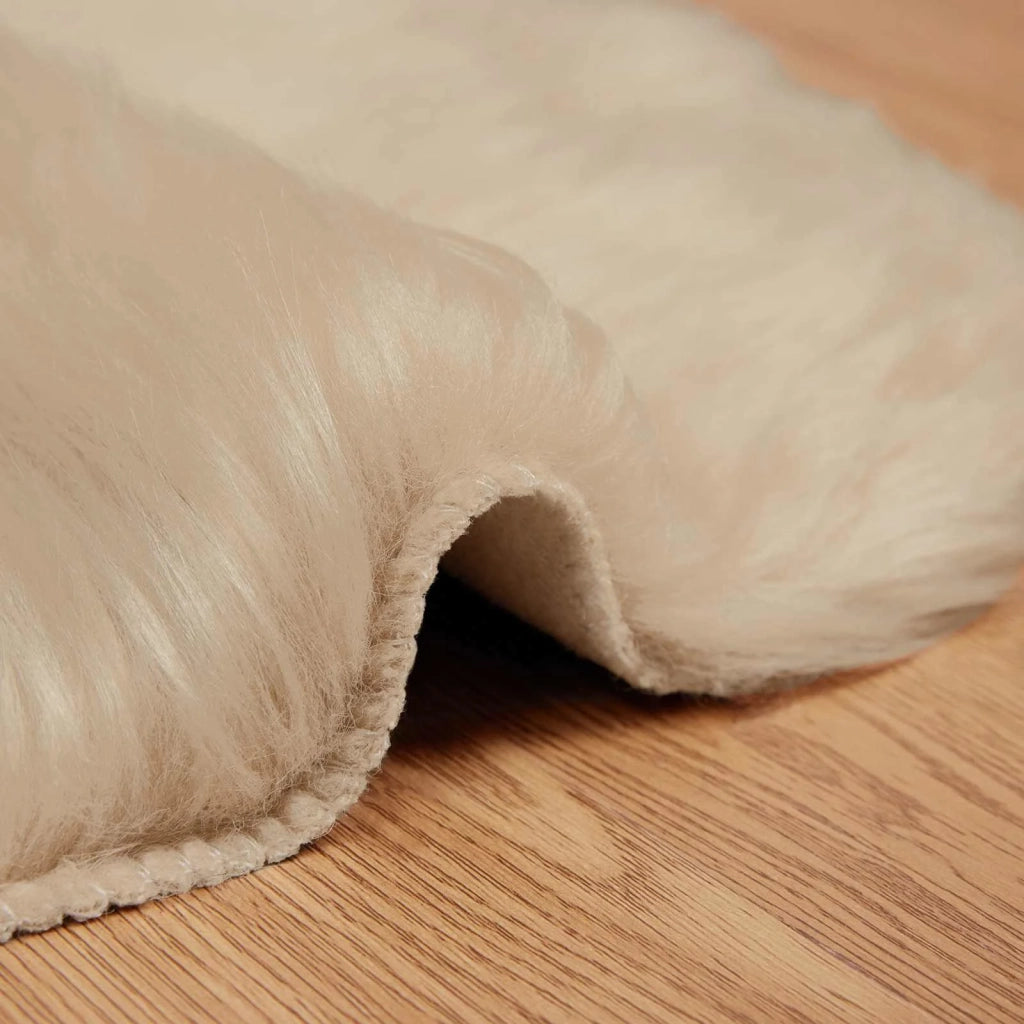 Tappeto in finta TAFALLA Beige 60 x 90 cm Poliestere 42021497