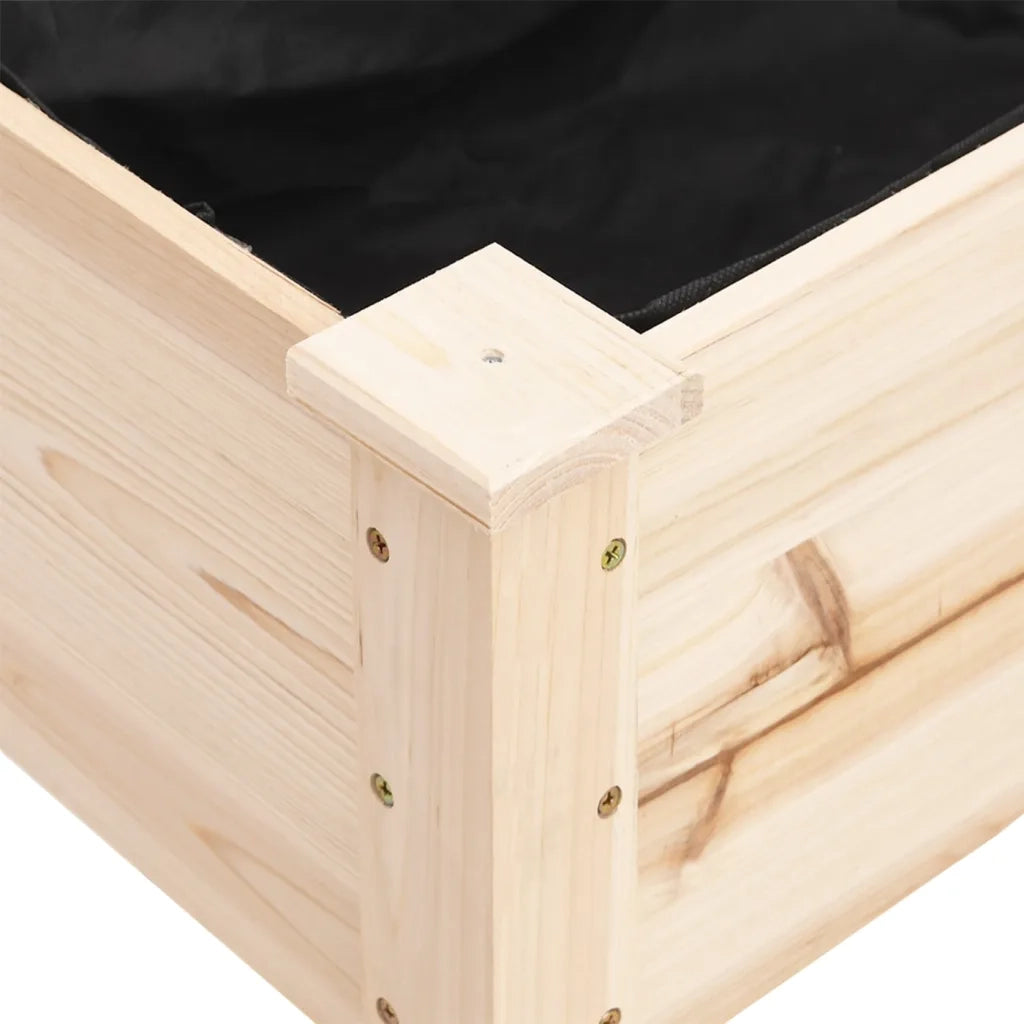 Fioriera con Ruote e Fodera 118x59x80cm Legno Massello di Abete 3157826
