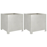 2 pz Fioriere | Cassetta per fiori | Vaso da Giardino 40x40x40 cm in Acciaio Inox