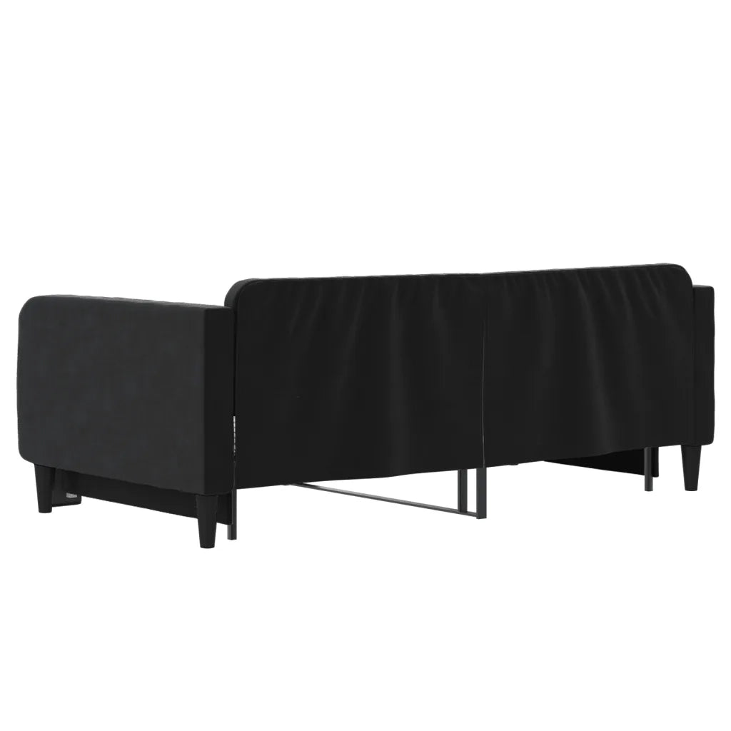 Divano letto | Sof¨¤ letto | Letto singolo Estraibile Nero 90x190 cm in Velluto