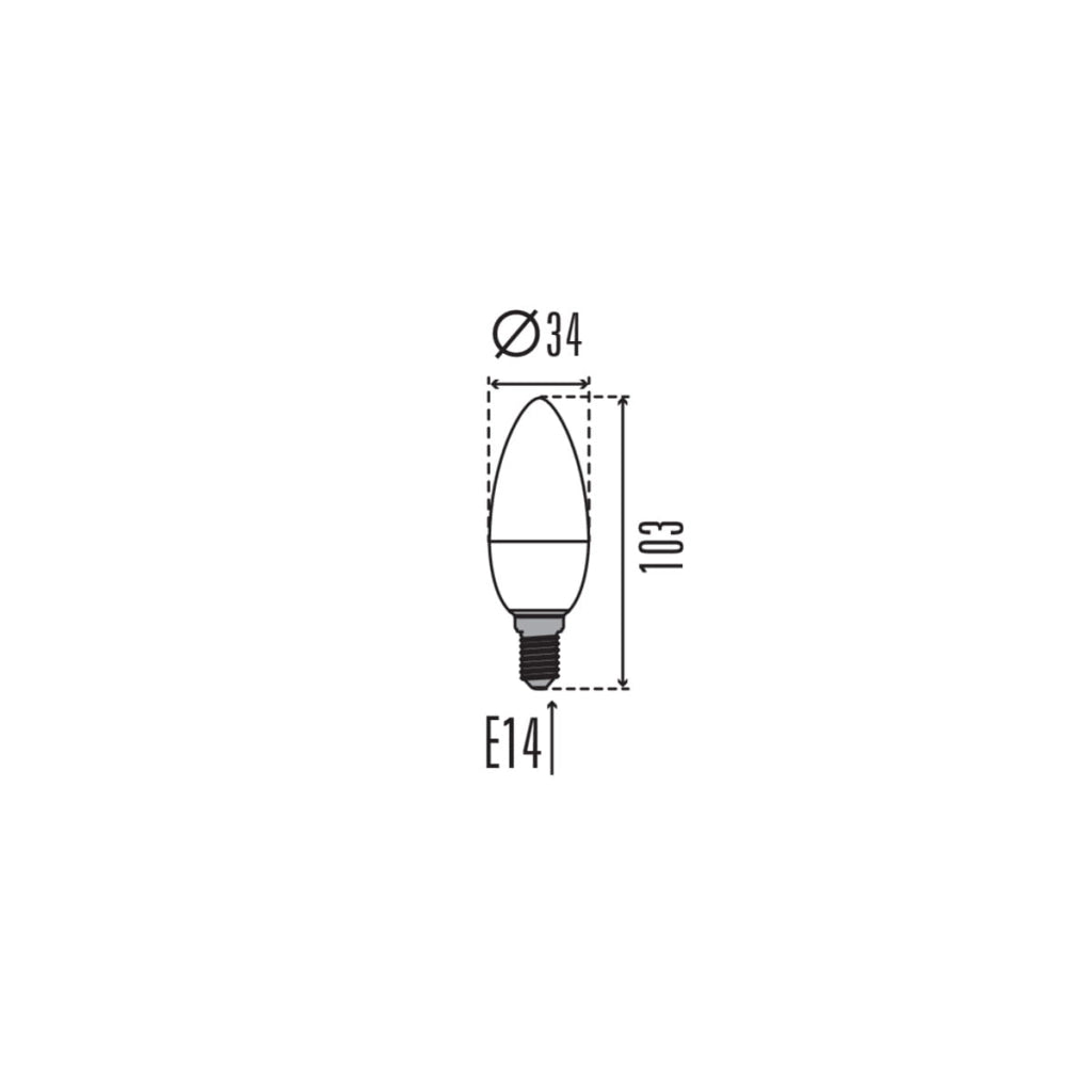 Lampadina LED C35 E14 5,9W 806lm 4000K neutra Kanlux