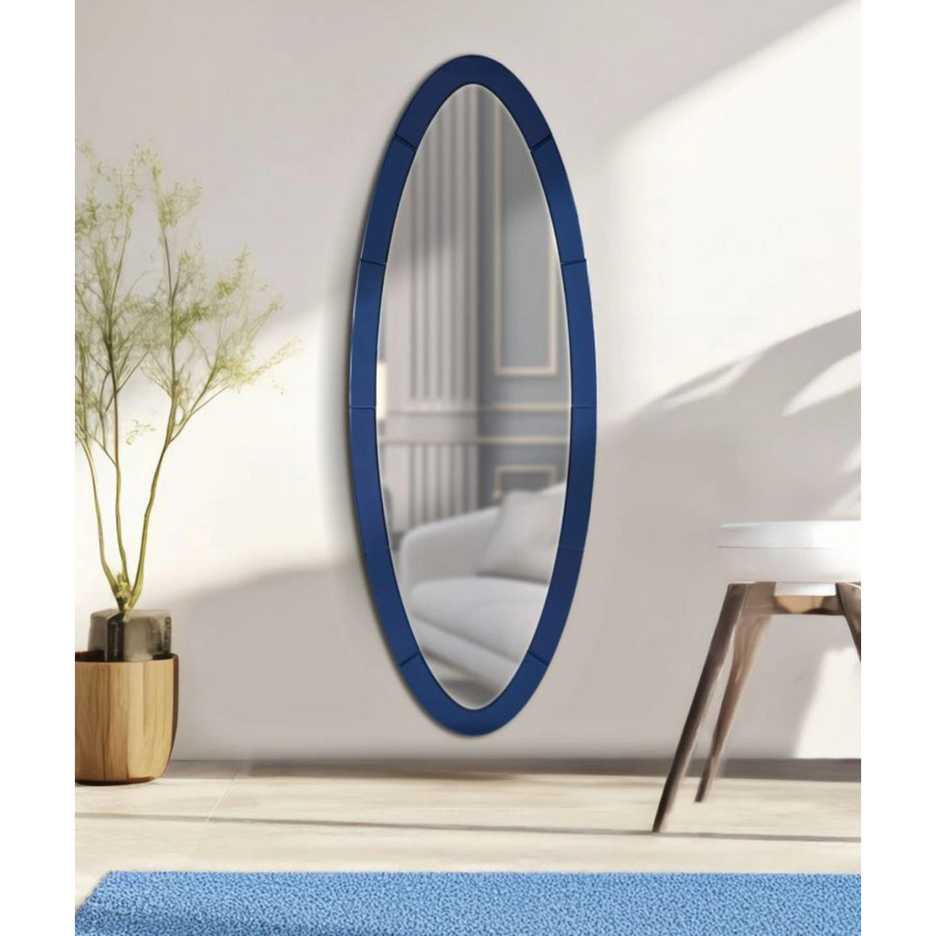 Specchio con Cornice VKH695, Blu, MDF, 150x55x2 cm