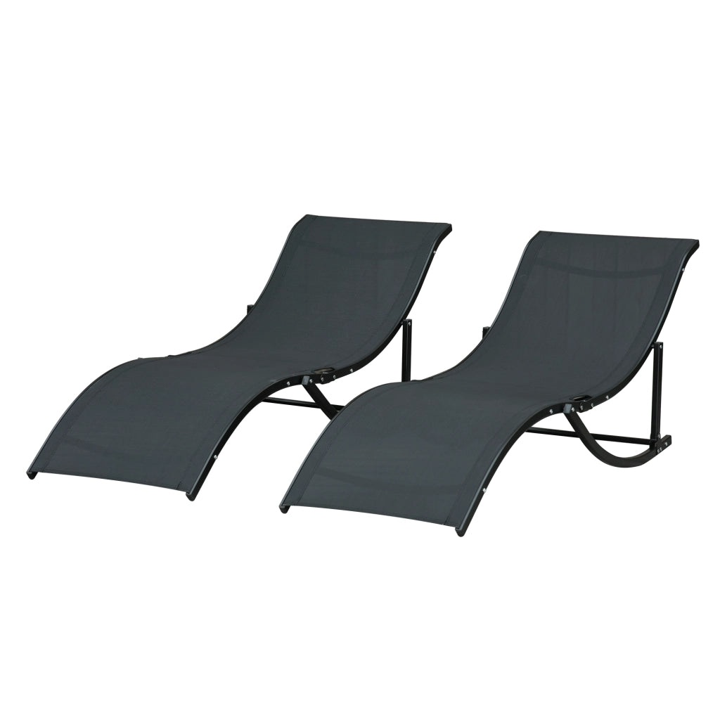 Sdraio Pieghevole da Giardino ¨C Xylo ¨C Alluminio e Textilene 61x165x63cm Set 2 Pezzi