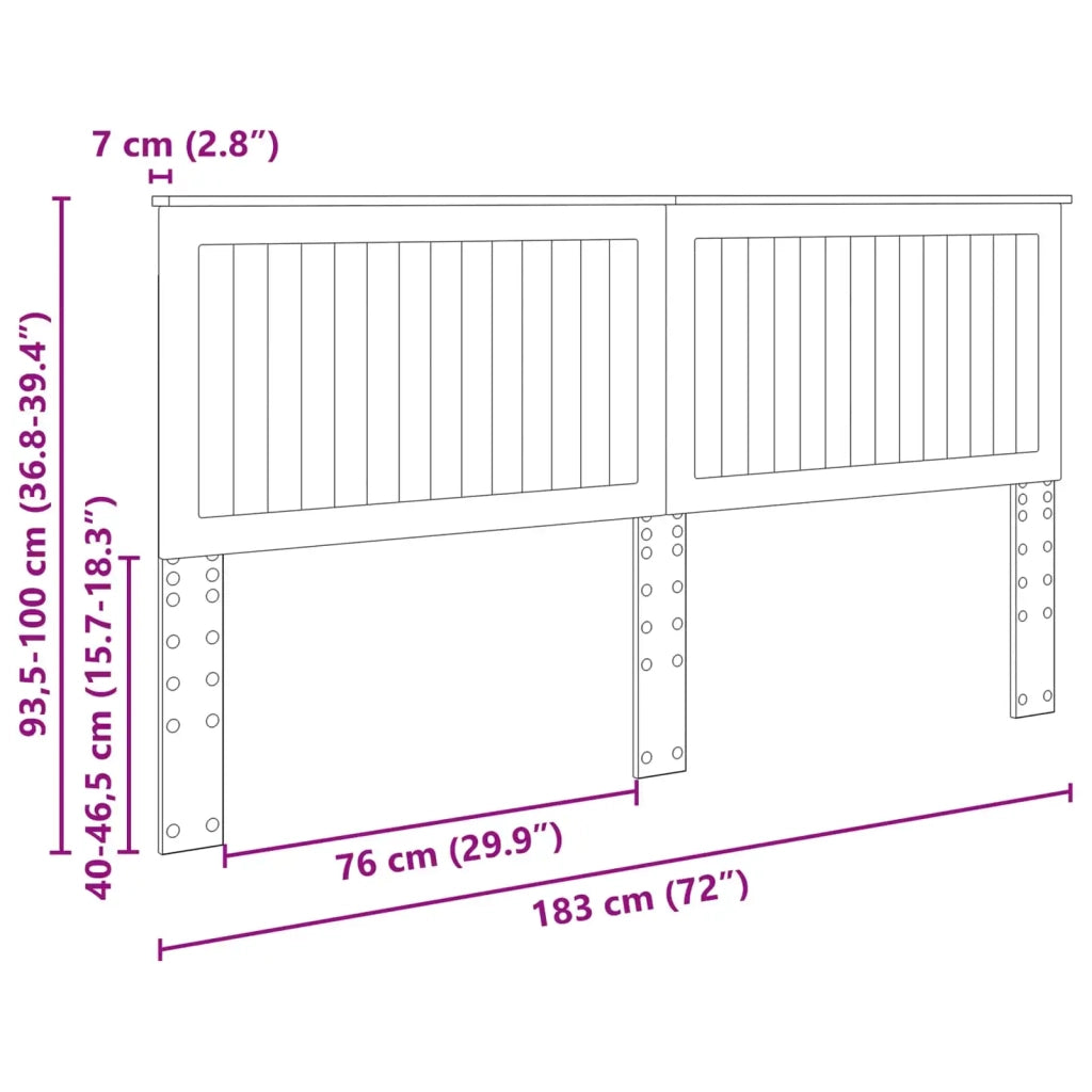 Testiera | Testata con Testiera | Testata Bianco 180 cm Legno multistrato