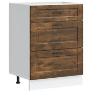 Mobile da cucina moderno con piedini regolabili 60 x 46 x 81,5 cm ampio spazio contenitivo stile di design legno composito finitura rovere affumicato 02_0050486