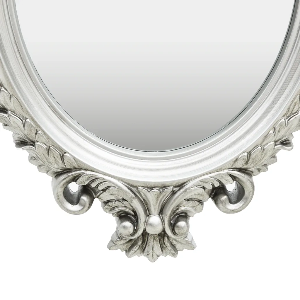 Specchio da Parete-Specchio a muro Stile Castello 56x76 cm Argento