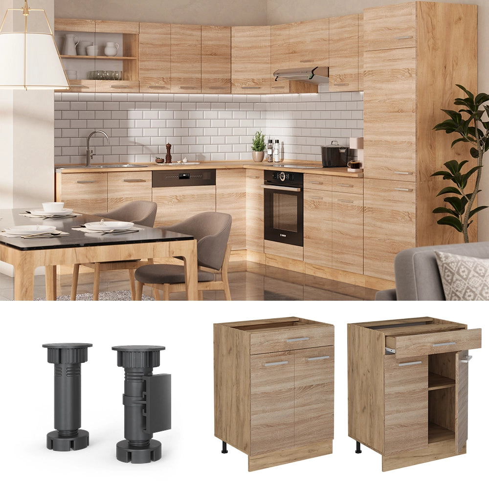 Vicco Mobiletto base per cucina Sonoma 60 cm PL Marmo