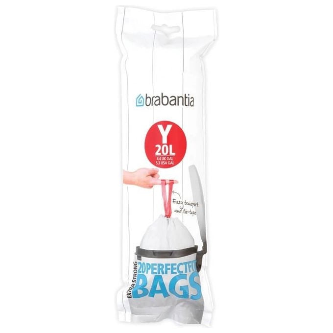 Brabantia 116742 sacchetto per rifiuti 20 L Bianco 20 pz