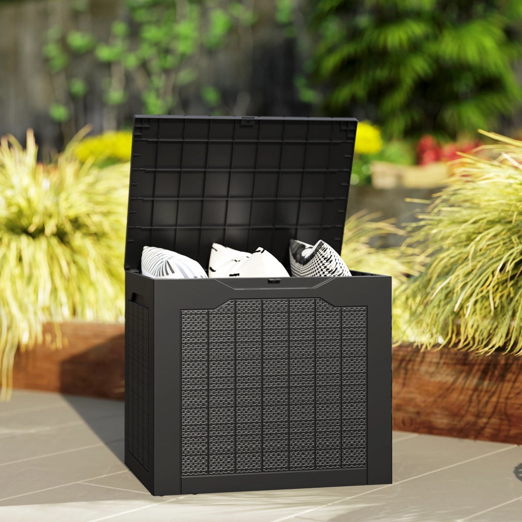 Cassettiera da esterno in polipropilene impermeabile ¨C zephmum ¨C 56x41x50 cm nero