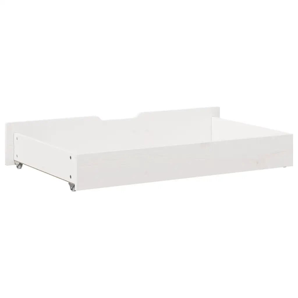 Cassettoni da Letto 2 pz Bianchi 90x55x17cm Legno Massello Pino CFW8394199