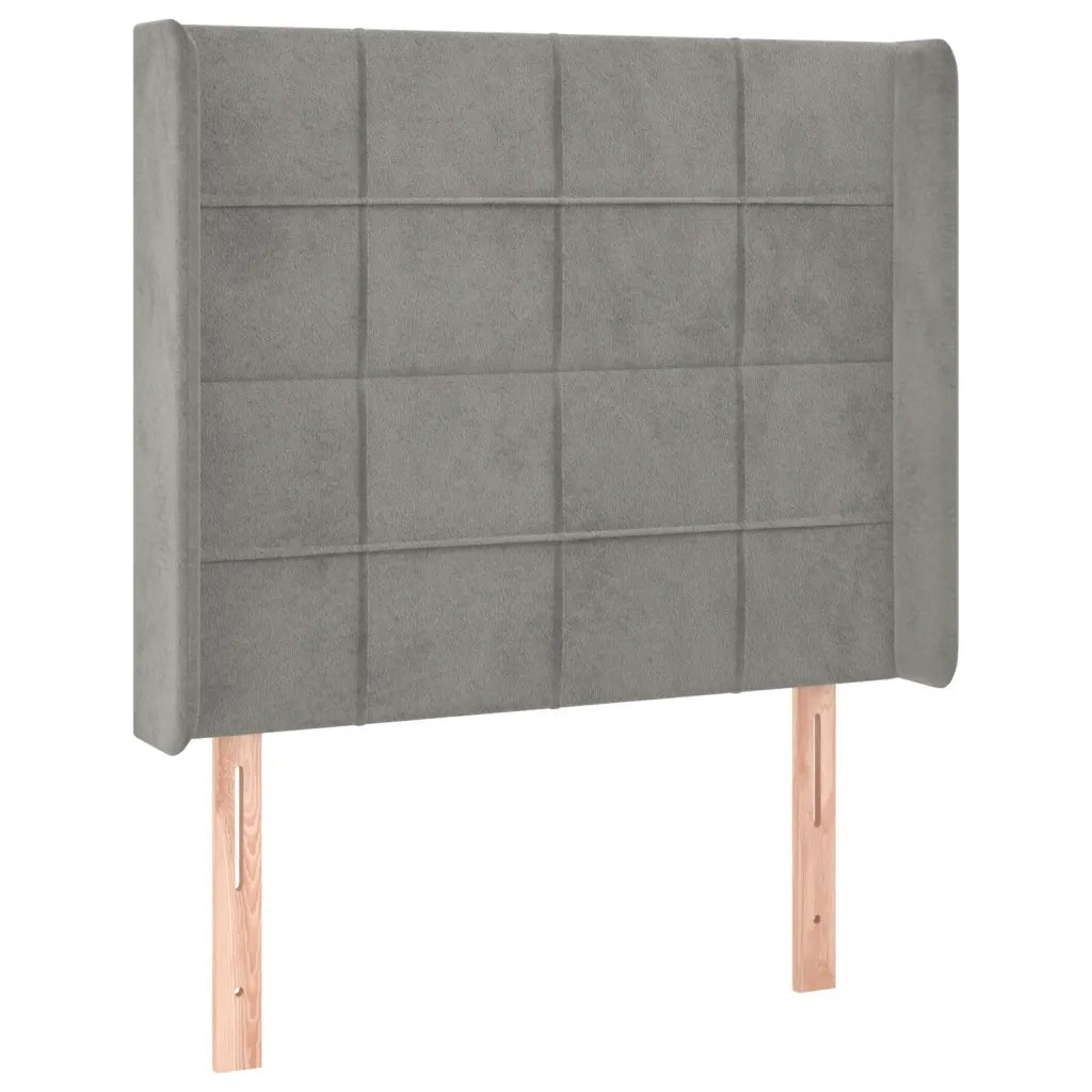 Letto a Molle Materasso e LED-Struttura Letto con Materasso Grigio Chiaro 80x200 cm Velluto 307808