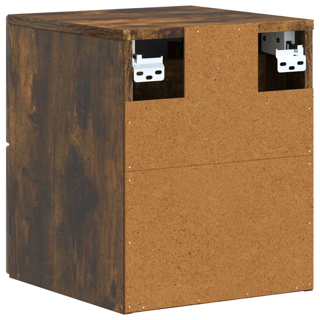 Mobiletto da notte a muro Rovere Fumo 33 x 34,5 x 40 cm 897965