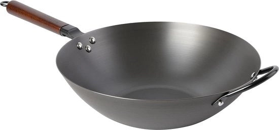Wok da 14 pollici - Acciaio inossidabile, Adatto per Induzione