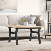 Tavolino Salotto Telaio a Y 80x80x45,5cm Legno Pino e Acciaio 3282773