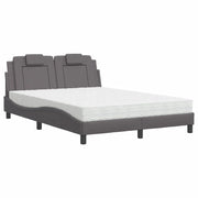 Letto matrimoniale | Letto per adulti | Letto Viana con Materasso Grigio 120x200 cm in Similpelle