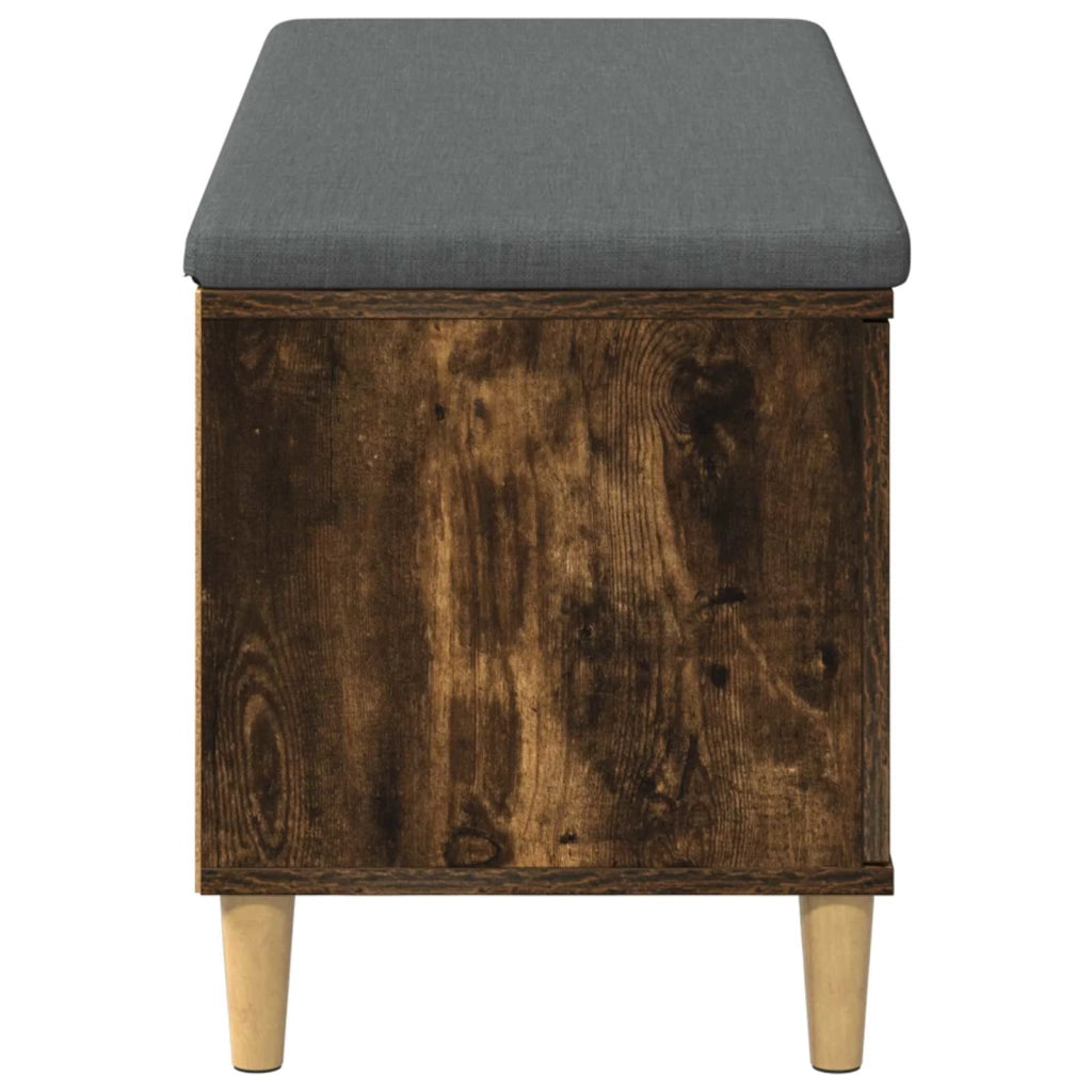 Panca per ingresso con cuscino-Sgabello-Panca da Corridoio Rovere fum¨¦ 60 x 38 x 46 cm 110608