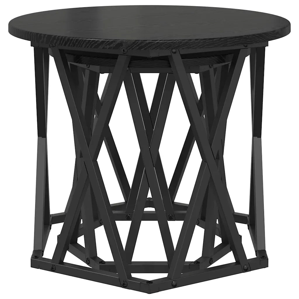 Tavolo laterale | Tavolino 2 pz Rovere Nero