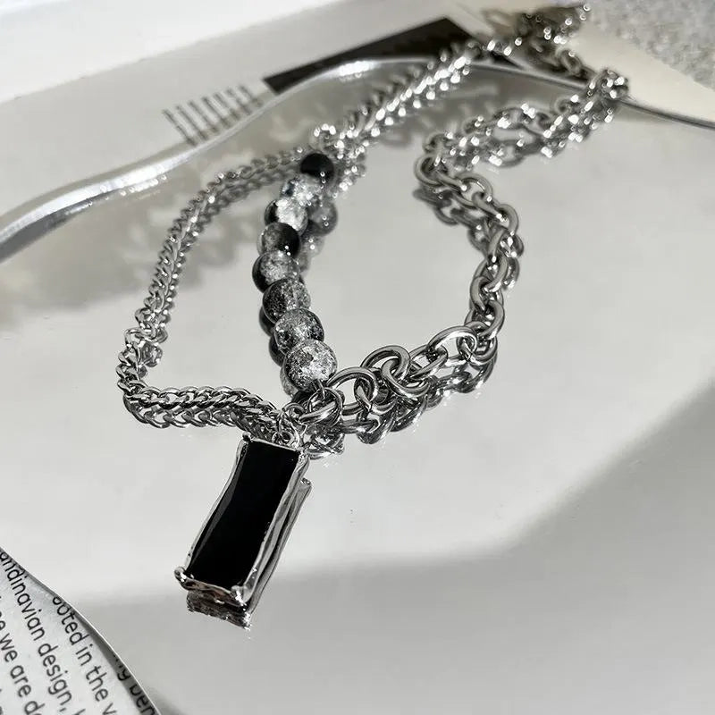 Collana con ciondolo vintage fatto a mano con pietre preziose naturali, regalo di Natale o compleanno.