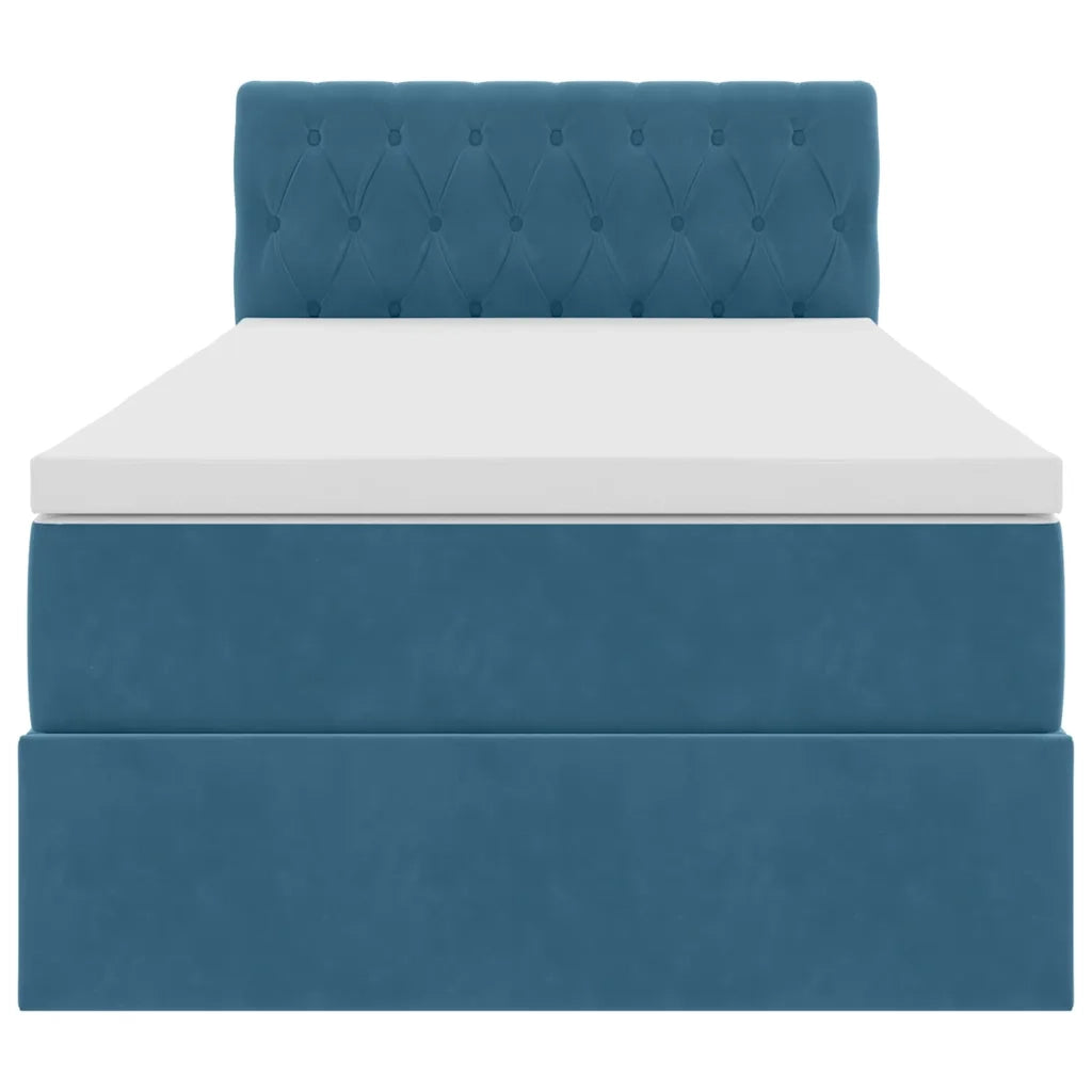 Letto con Contenitore Blu Scuro 90 x 200 cm Velluto 3370795