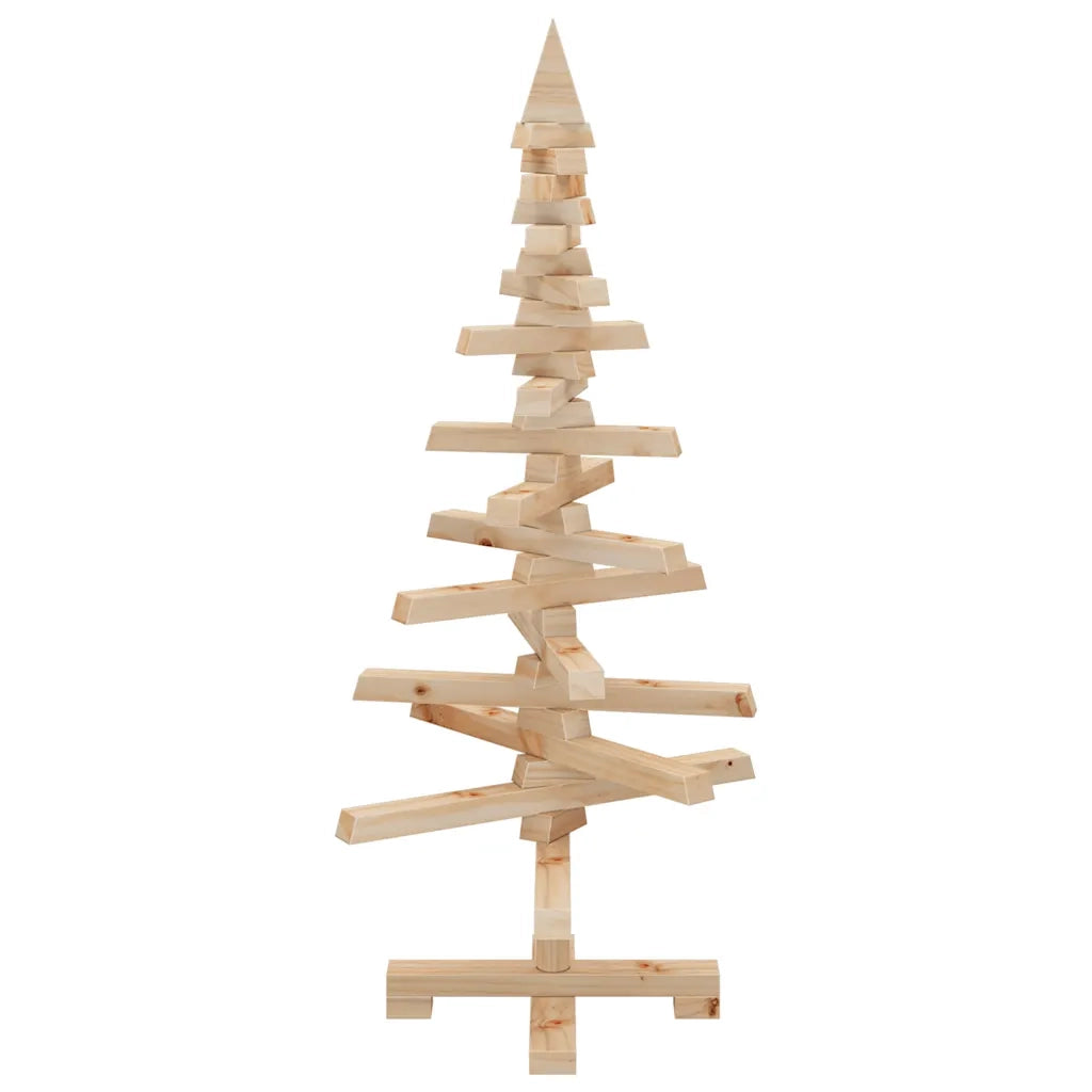 Albero di Natale | Decorazioni natalizie in legno naturale 90 cm Legno di pino massello