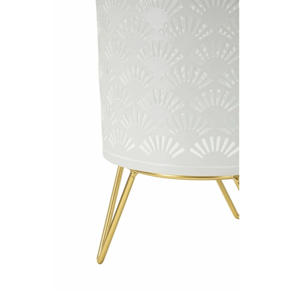 Set di 2 Vasi per Piante VKH412, Oro, Metallo, 16x16x20 cm
