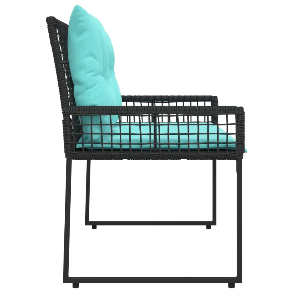 Panchina da esterno Nero e Turchese 118 x 55 x 82 cm 42025181