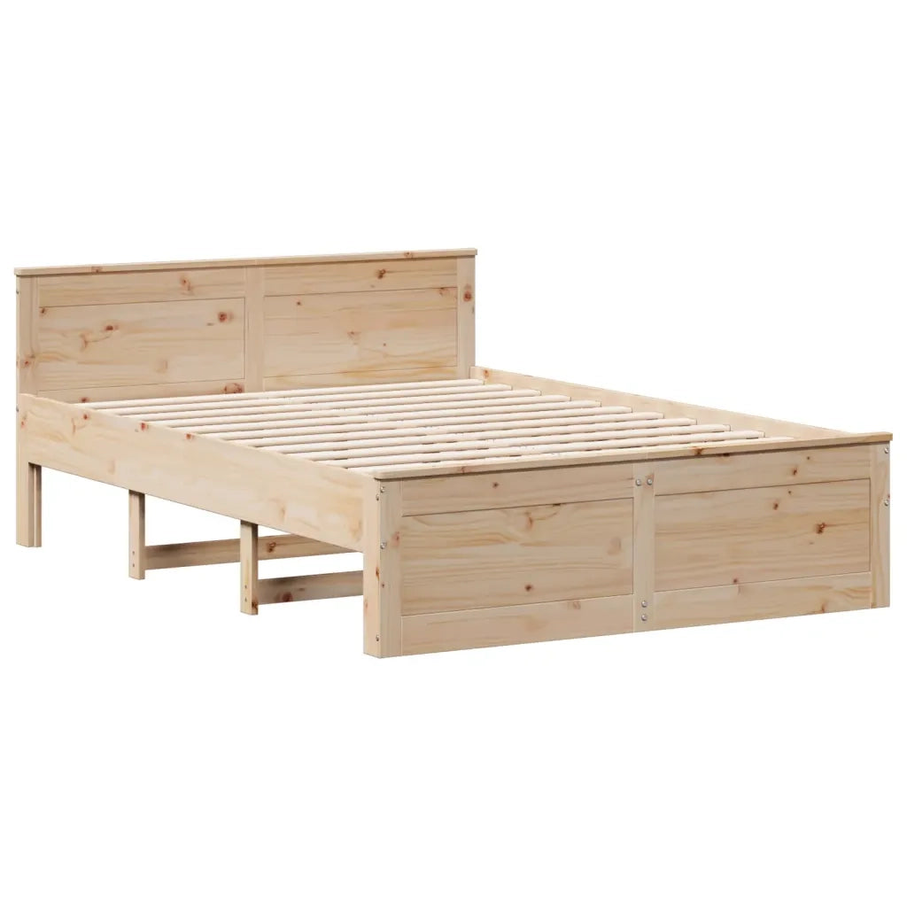 Giroletto senza Materasso con Testata-Struttura Letto 150x200 cm Massello Pino